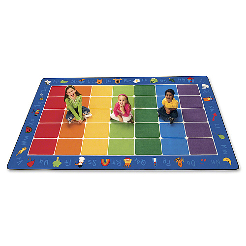 Carpets for Kids&reg; Premium Fun With Phonics Rectangle Rug 12 ft Length x 90" Width - Rectangle - Fun With Phonics - Multi - 1 Each (9612)