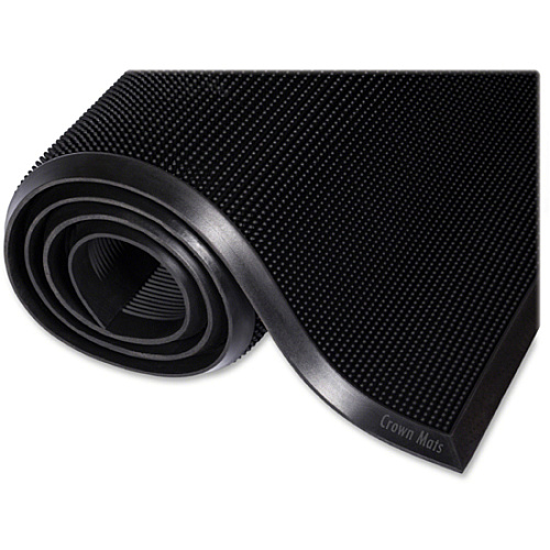 Crown Mats Mat-A-Dor Rubber Fingertip Scraper Mat Entryway, Floor, Home, Office, Indoor, Outdoor - 32" Length x 24" Width x 0.625" Thickness - Rectangular - Rubber - Black - 1 Each (MASR42BK)