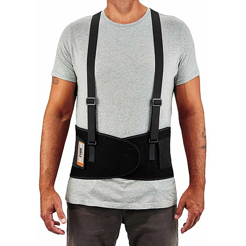 Ergodyne ProFlex 100 Economy Back Support Brace 30" to 34" Waist Size - Black - 280D Spandex, Rubber, Polypropylene - 1 Each (11383)
