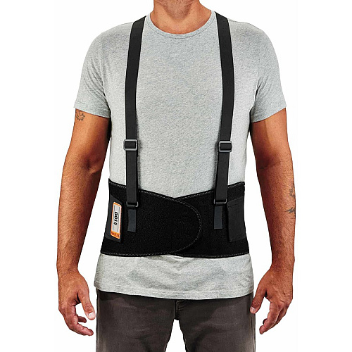 Ergodyne ProFlex 100 Economy Back Support Brace 30" to 34" Waist Size - Black - 280D Spandex, Rubber, Polypropylene - 1 Each (11383)