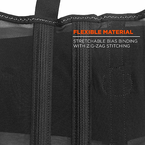 Ergodyne ProFlex 100 Economy Back Support Brace 30" to 34" Waist Size - Black - 280D Spandex, Rubber, Polypropylene - 1 Each (11383)