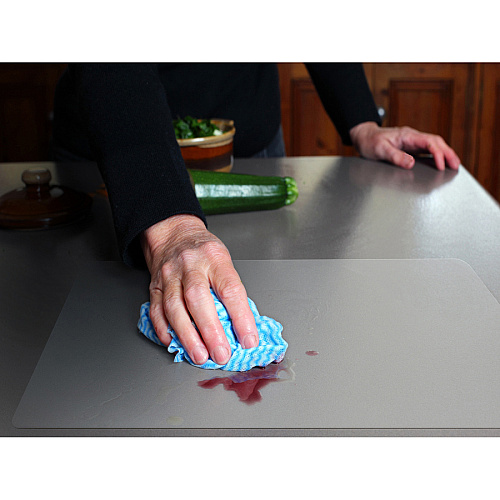 Hometex Biosafe Hometex&reg; Anti-Microbial Vinyl Rectangular Place Mat - 17" x 22" 22" Length x 17" Width x 0.040" Depth x 0.040" Thickness - Rectangular - Polyvinyl Chloride (PVC), Vinyl - Fresh Mist - 1 Each - TAA Compliant (FPHMTM4356EV)