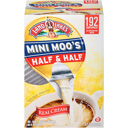 International Delight Land O Lakes Mini Moo's Half & Half Cream Singles 192 / Carton (100718)