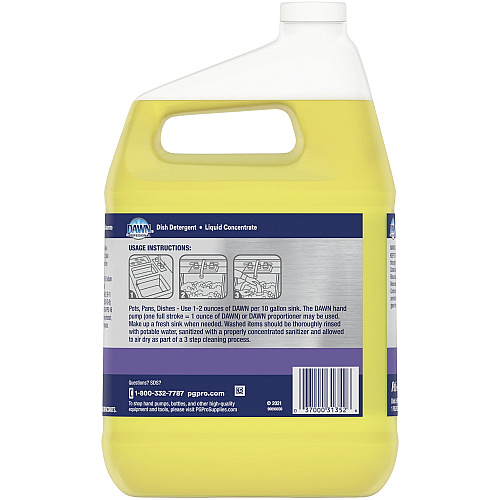 Dawn&reg; Pro Manual Pot & Pan Detergent, Lemon Scent, 4 Gallons 128 fl oz (4 quart) - Lemon Scent - Long Lasting - Clear - 4 / Carton (57444)