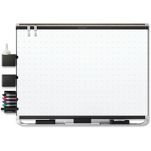 Quartet Prestige 2 Total Erase Magnetic Whiteboard 72" (6 ft) Width x 48" (4 ft) Height - White Surface - Black Aluminum Frame - Horizontal - Magnetic - 1 Each (TEM547B)
