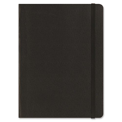 Letts of London L5 Ruled Notebook Sewn x 9" Width x 6" Length - Black Cover - Elastic Closure, Flexible Cover, Pocket - 1 Each (LEN5ERBK)