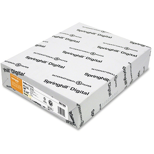 Springhill Multipurpose Cardstock - Ivory 92 Brightness - Letter - 8 1/2" x 11" - 90 lb Basis Weight - Smooth, Hard - Acid-free - Ivory - 250 / Pack (056100)