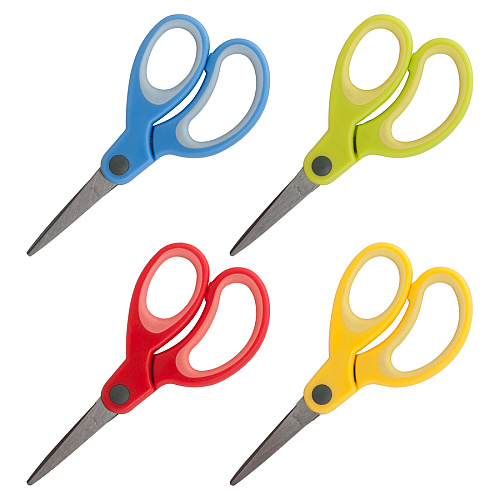 Sparco 5" Kids Pointed End Scissors 5" Overall Length - Pointed Tip - Assorted - 12 / Pack (39046)