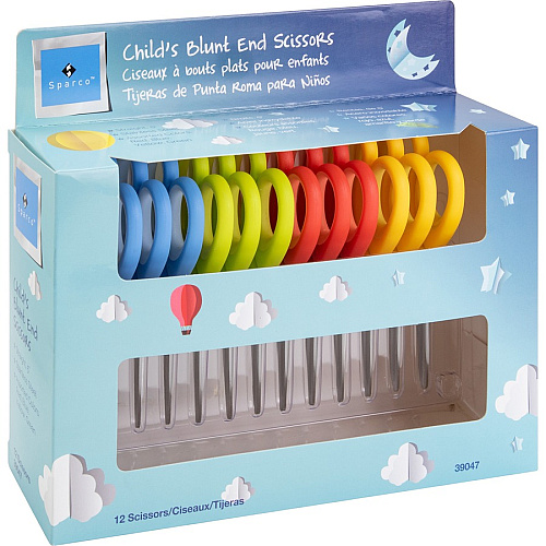 Sparco 5" Kids Blunt End Scissors 5" Overall Length - Blunted Tip - Assorted - 12 / Pack (39047)