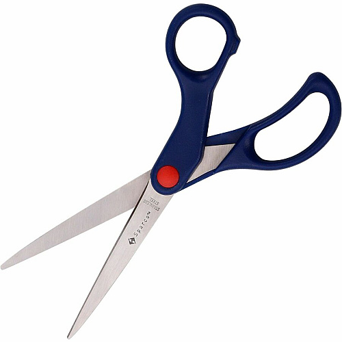 Sparco 7" Kids Straight Scissors 7" Overall Length - Straight - Stainless Steel - Pointed Tip - Blue - 1 Each (39048)