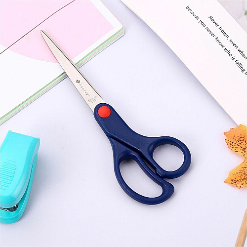 Sparco 7" Kids Straight Scissors 7" Overall Length - Straight - Stainless Steel - Pointed Tip - Blue - 1 Each (39048)