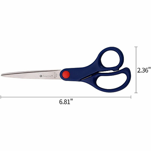 Sparco 7" Kids Straight Scissors 7" Overall Length - Straight - Stainless Steel - Pointed Tip - Blue - 1 Each (39048)