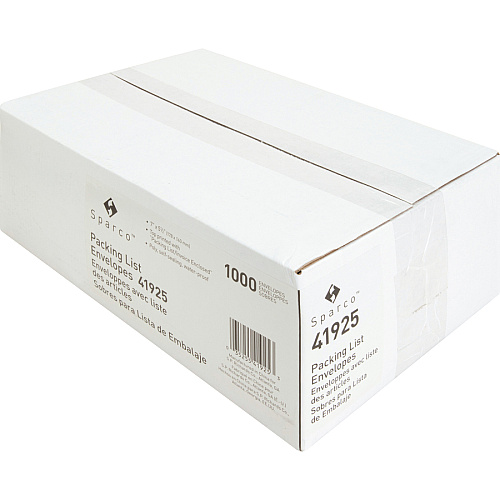 Sparco Pre-labeled Packing Slip Envelope Packing List - 7" Width x 5 1/2" Length - 70 g/m² - Self-adhesive Seal - White - Paper, Low Density Polyethylene (LDPE) - 1000 / Box (41925)