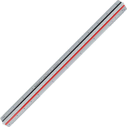Staedtler Mars Professional Architectural Triangular Scale 12" Length - Aluminum - Silver - 1 Each (987M1831BK)