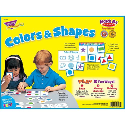 Trend Colors/Shapes Match Me Learning Game Educational - 1 to 8 Players - 1 Each (58103)