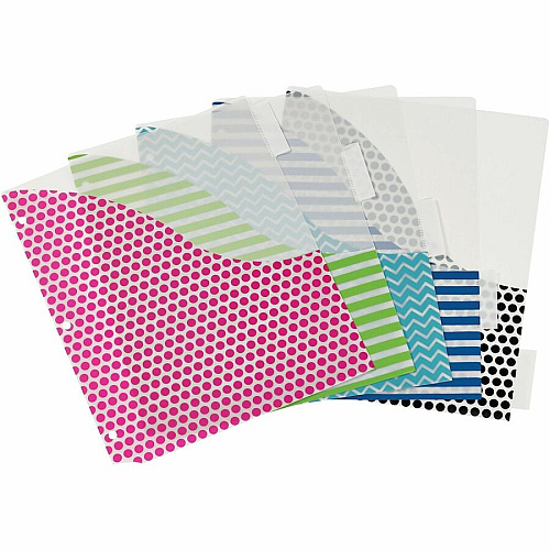 Avery&reg; Big Tab Insertable Plastic Pocket Dividers 1 x Divider(s) - 5 Tab(s) - 5 Tab(s)/Set - 9.3" Divider Width x 11.25" Divider Length - 3 Hole Punched - Multicolor Plastic Divider - Clear Plastic Tab(s) - Hole-punched, Customizable, Sturdy,  (07708)