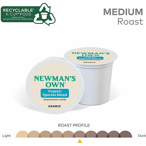 Newman's Own Organics Newman's Own&reg; Organics K-Cup Special Blend Coffee Compatible with Keurig Brewer - Regular - Dark - K-Cup - Newman's Special Blend - 24/Box - 4 / Carton (4050CT)