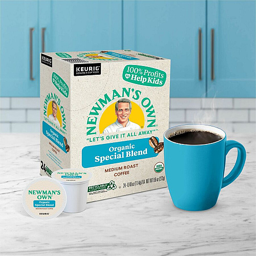 Newman's Own Organics Newman's Own&reg; Organics K-Cup Special Blend Coffee Compatible with Keurig Brewer - Regular - Dark - K-Cup - Newman's Special Blend - 24/Box - 4 / Carton (4050CT)