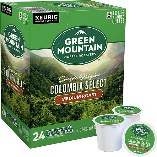 Green Mountain Coffee Roasters&reg; K-Cup Colombia Select Coffee Compatible with Keurig Brewer - Regular - Medium - K-Cup - Columbian Fair Trade Select - 24/Box - 4 / Carton (6003CT)