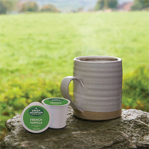 Green Mountain Coffee Roasters&reg; K-Cup French Vanilla Coffee Compatible with Keurig Brewer - Regular - Light - K-Cup - 24/Box - 4 / Carton (6732CT)