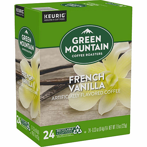 Green Mountain Coffee Roasters&reg; K-Cup French Vanilla Coffee Compatible with Keurig Brewer - Regular - Light - K-Cup - 24/Box - 4 / Carton (6732CT)