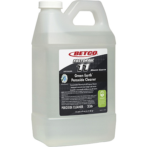 Betco Green Earth Peroxide Cleaner - FASTDRAW 11 For Floor, Shower, Glass, Tile, Grout, Bathroom - Concentrate - 67.6 fl oz (2.1 quart) - Citrus Scent - Recommended For: Stain Remover, Mineral Deposit Remover, Hard Water Remover, Soap Scum Remov (3364700)