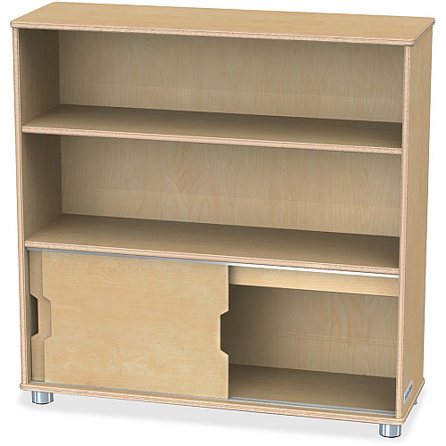 Jonti-Craft TrueModern Bookcase Storage 2 Compartment(s) - 36" Height x 36" Width x 12" Depth - Adjustable Shelf, Durable - Baltic - Anodized Aluminum, Birch - 1 Each (1723JC)