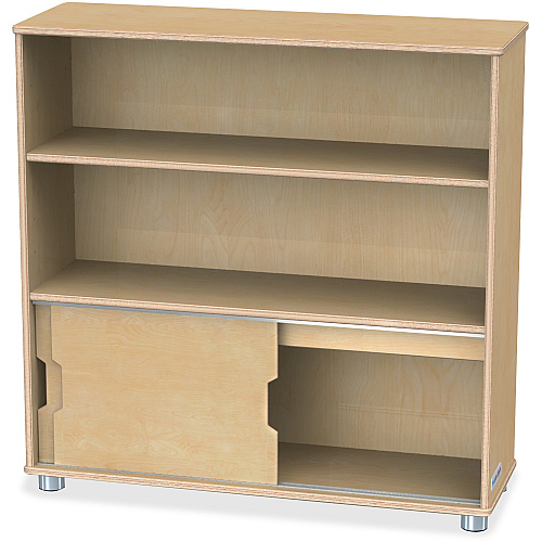 Jonti-Craft TrueModern Bookcase Storage 2 Compartment(s) - 36" Height x 36" Width x 12" Depth - Adjustable Shelf, Durable - Baltic - Anodized Aluminum, Birch - 1 Each (1723JC)