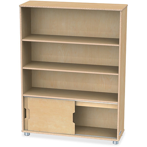 TrueModern TrueModern Bookcase Storage 3 Compartment(s) - 48" Height x 36" Width x 12" Depth - Adjustable Shelf, Durable - Baltic - Anodized Aluminum, Birch - 1 Each (1724JC)