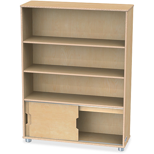 TrueModern TrueModern Bookcase Storage 3 Compartment(s) - 48" Height x 36" Width x 12" Depth - Adjustable Shelf, Durable - Baltic - Anodized Aluminum, Birch - 1 Each (1724JC)