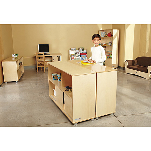 TrueModern TrueModern Bookcase Storage 3 Compartment(s) - 48" Height x 36" Width x 12" Depth - Adjustable Shelf, Durable - Baltic - Anodized Aluminum, Birch - 1 Each (1724JC)