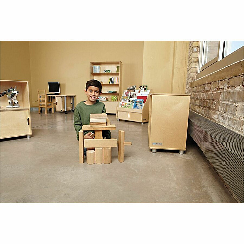 TrueModern TrueModern Bookcase Storage 4 Compartment(s) - 60" Height x 36" Width x 12" Depth - Adjustable Shelf, Durable - Baltic - Anodized Aluminum, Birch - 1 Each (1725JC)