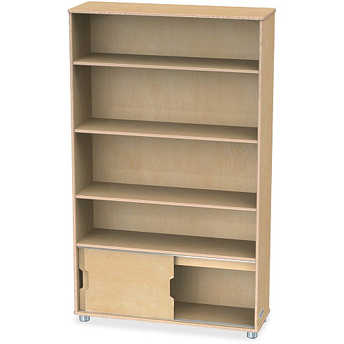 TrueModern TrueModern Bookcase Storage 4 Compartment(s) - 60" Height x 36" Width x 12" Depth - Adjustable Shelf, Durable - Baltic - Anodized Aluminum, Birch - 1 Each (1725JC)
