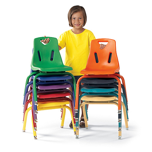Jonti-Craft Berries Stacking Chair Steel Frame Material - Four-legged Base - Camel - Polypropylene - 1 Each (8118JC1251)