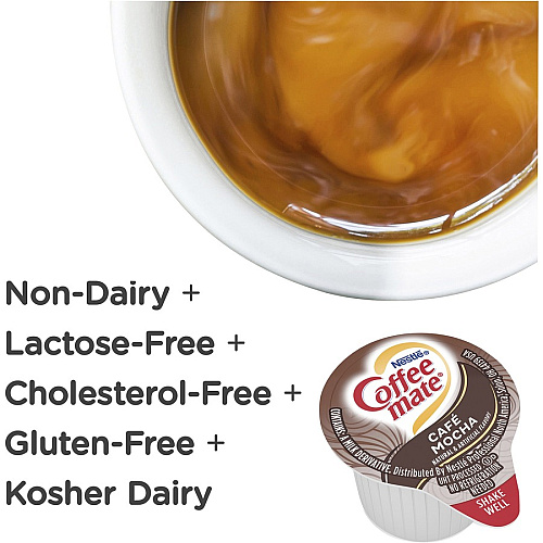 Coffee-mate Coffee mate Cafe Mocha Liquid Creamer Singles - Gluten-Free Cafe Mocha Flavor - 0.38 fl oz (11 mL) - 50 Serving - 50 / Box (35115)
