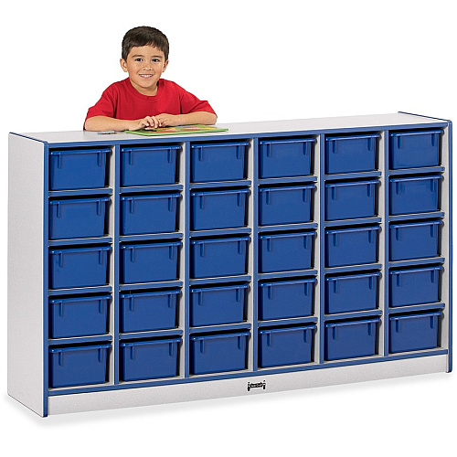 Rainbow Accents Rainbow Accents Cubbie-trays Storage Unit 30 Compartment(s) - 35.50" Height x 57.50" Width x 15" Depth - Laminated, Chip Resistant - Freckled Gray - Rubber - 1 Each (0431JCWW003)