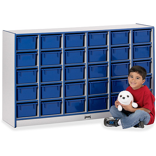 Rainbow Accents Rainbow Accents Cubbie-trays Storage Unit 30 Compartment(s) - 35.50" Height x 57.50" Width x 15" Depth - Laminated, Chip Resistant - Freckled Gray - Rubber - 1 Each (0431JCWW003)