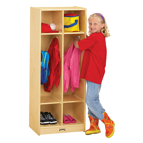 Jonti-Craft Rainbow Accents 2 Section Coat Locker 2 Compartment(s) - 50.50" Height x 20" Width x 15" Depth - Double Hook, Durable, Rounded Corner, Yellowing Resistant - UV Acrylic - Baltic - Birch Plywood - 1 Each (2682JC)
