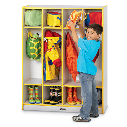 Jonti-Craft Rainbow Accents 4 Section Coat Locker 4 Compartment(s) - 50.50" Height x 39" Width x 15" Depth - Laminated, Durable - Teal - 1 Each (0268JCWW005)