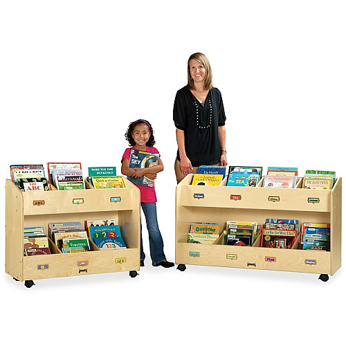 Jonti-Craft Mobile Section Book Storage Organizer 6 Compartment(s) - 29.50" Height x 36" Width x 16" Depth - Durable - Baltic - Acrylic - 1 Each (5368JC)