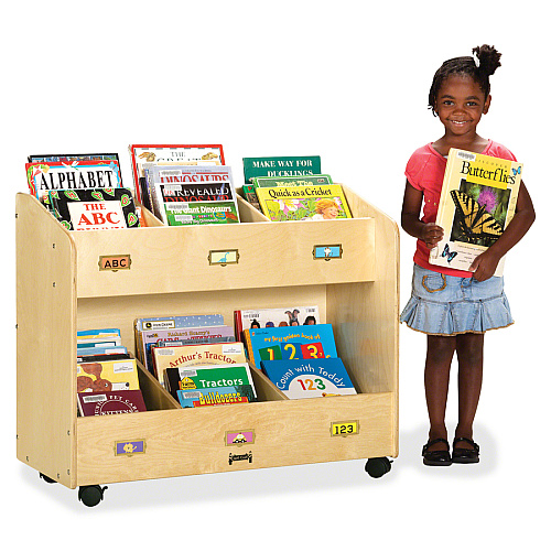 Jonti-Craft Mobile Section Book Storage Organizer 6 Compartment(s) - 29.50" Height x 36" Width x 16" Depth - Durable - Baltic - Acrylic - 1 Each (5368JC)