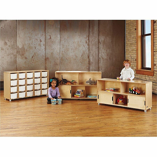 TrueModern TrueModern 20-Cubbie Bins Storage 20 Compartment(s) - 29.50" Height x 48.50" Width x 15" Depth - Durable, Rounded Corner, Yellowing Resistant - UV Acrylic - Baltic - Anodized Aluminum, Baltic Birch - 1 Each (17160JC)