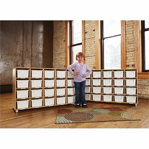 TrueModern TrueModern 20-Cubbie Bins Storage 20 Compartment(s) - 29.50" Height x 48.50" Width x 15" Depth - Durable, Rounded Corner, Yellowing Resistant - UV Acrylic - Baltic - Anodized Aluminum, Baltic Birch - 1 Each (17160JC)