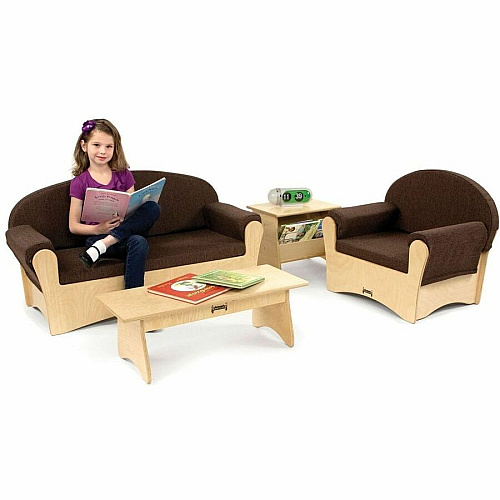 Jonti-Craft Komfy Living Room Set Espresso Rounded Edge - Finish: Espresso - Durable, Comfortable - For Classroom, Home, Living Room - 1 Set (3775JC)
