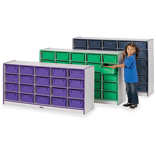 Rainbow Accents Rainbow Accents Cubbie Mobile Storage 30 Compartment(s) - 42" Height x 60" Width x 15" Depth - Durable, Laminated - Freckled Gray - Hard Rubber - 1 Each (4030JCWW003)