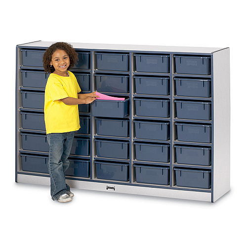 Rainbow Accents Rainbow Accents Mobile Tub Bin Storage 30 Compartment(s) - 42" Height x 60" Width x 15" Depth - Durable, Laminated - Freckled Gray - Hard Rubber - 1 Each (4031JCWW180)