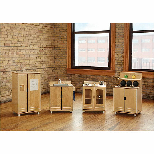 Jonti-Craft TrueModern Play Kitchen Stove 1 Each - Baltic - Anodized Aluminum (1709JC)