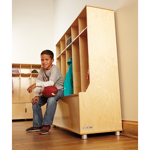Jonti-Craft TrueModern 5-space Metal Coat Hook Cubbie Locker 5 Compartment(s) - 50" Height x 48.50" Width x 17.50" Depth - Hanging Hook, Sliding Door, Durable, Rounded Corner - Baltic - Anodized Aluminum - 1 Each (1720JC)