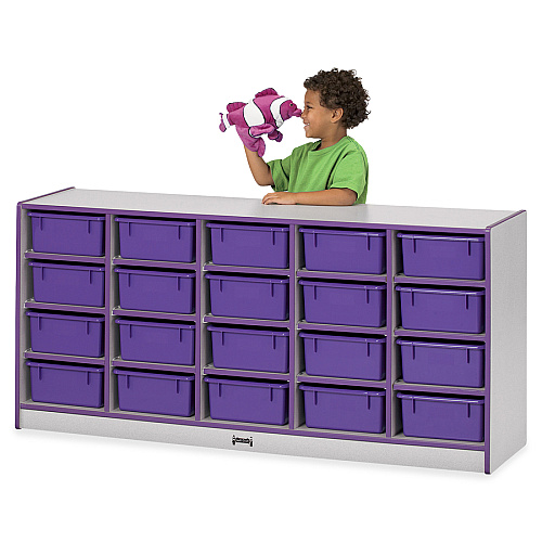 Rainbow Accents Rainbow Accents Cubbie Mobile Storage 20 Compartment(s) - 29.50" Height x 24.50" Width x 15" Depth - Floor - Durable, Laminated, Built-in Wheels - Freckled Gray - Hard Rubber - 1 Each (4020JCWW112)