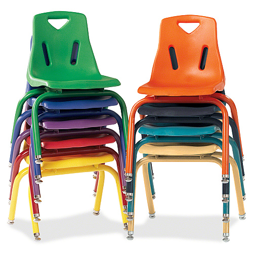 Jonti-Craft Berries Stacking Chair Camel Seat Color - Polypropylene Seat Material - Camel Back Color - Polypropylene Back Material - Steel Frame Material - Four-legged Base - 1 Each (8126JC1251)